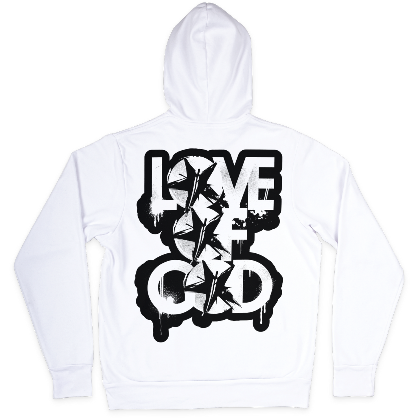 LOVE OF GOD Hoodie - WHITE/BLACK