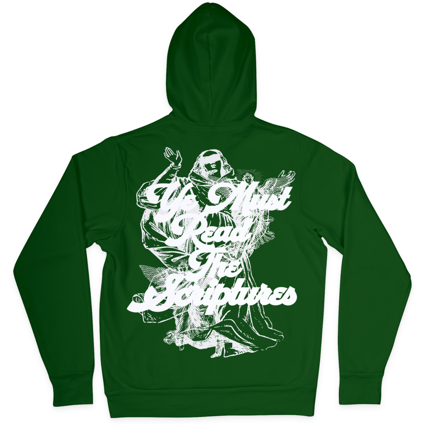 READ THE SCRIPTURES Hoodie - GREEN/WHITE