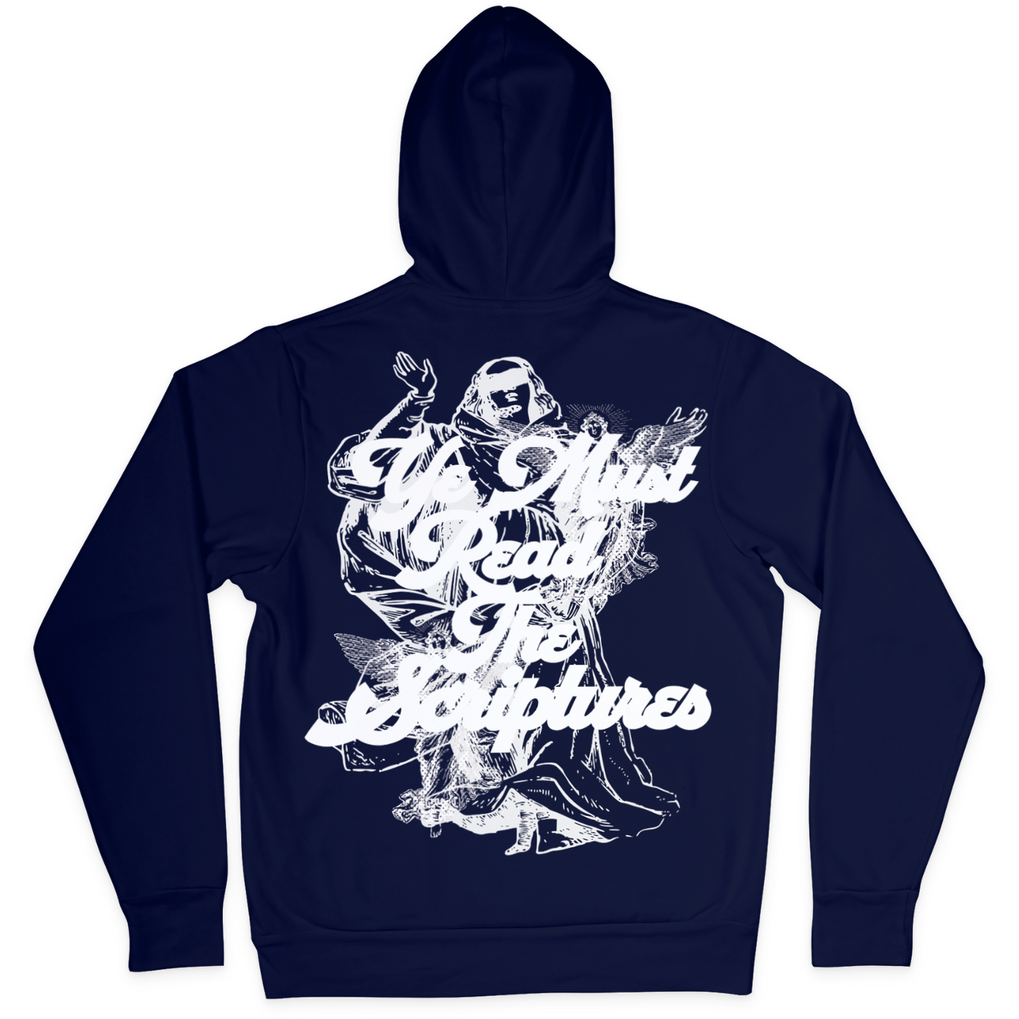 READ THE SCRIPTURES Hoodie - NAVY/WHITE
