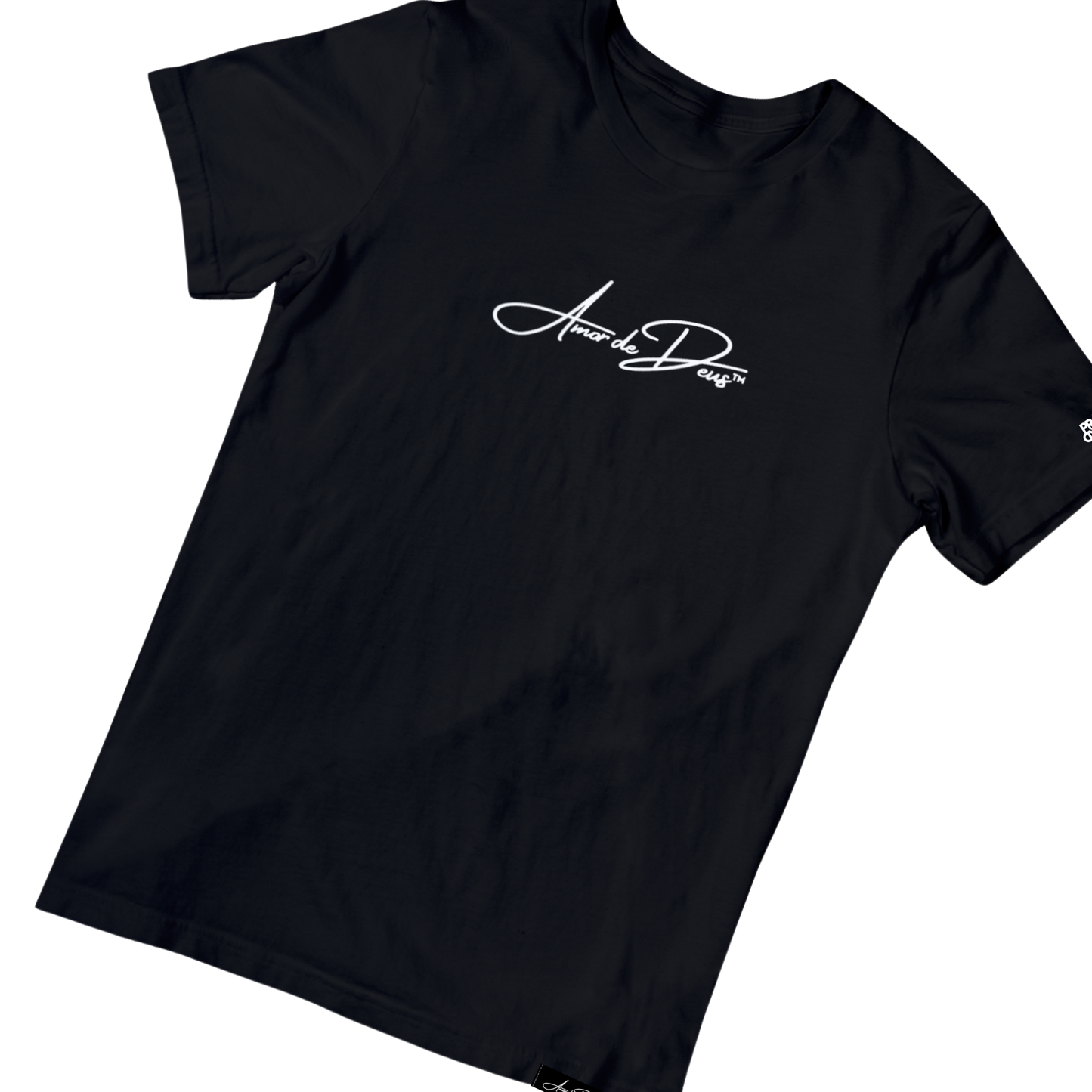 AmorDeDeus Script Logo T-Shirt - BLACK/WHITE