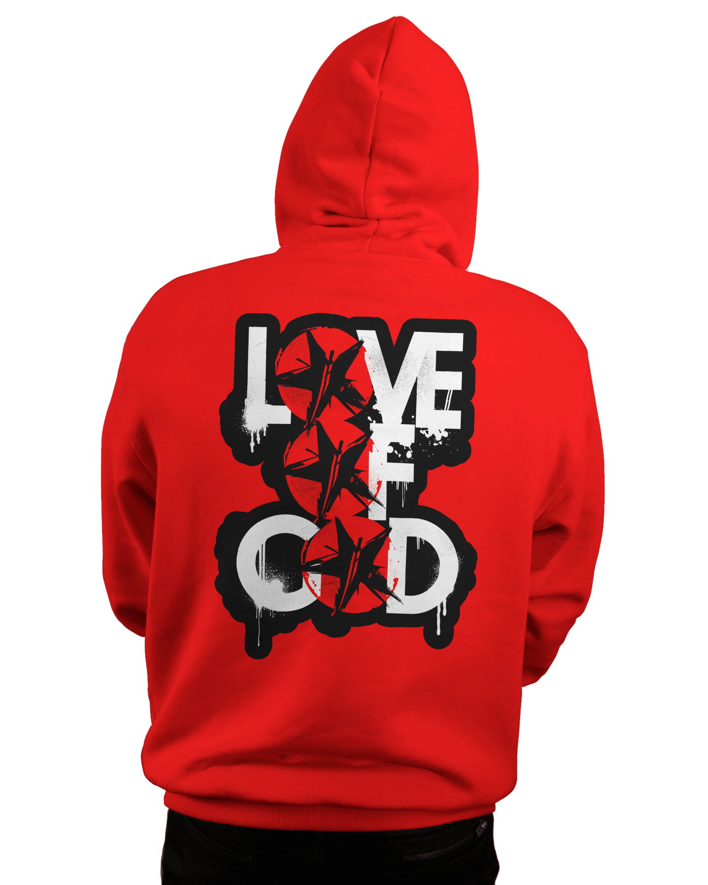 LOVE OF GOD Hoodie - RED/WHITE