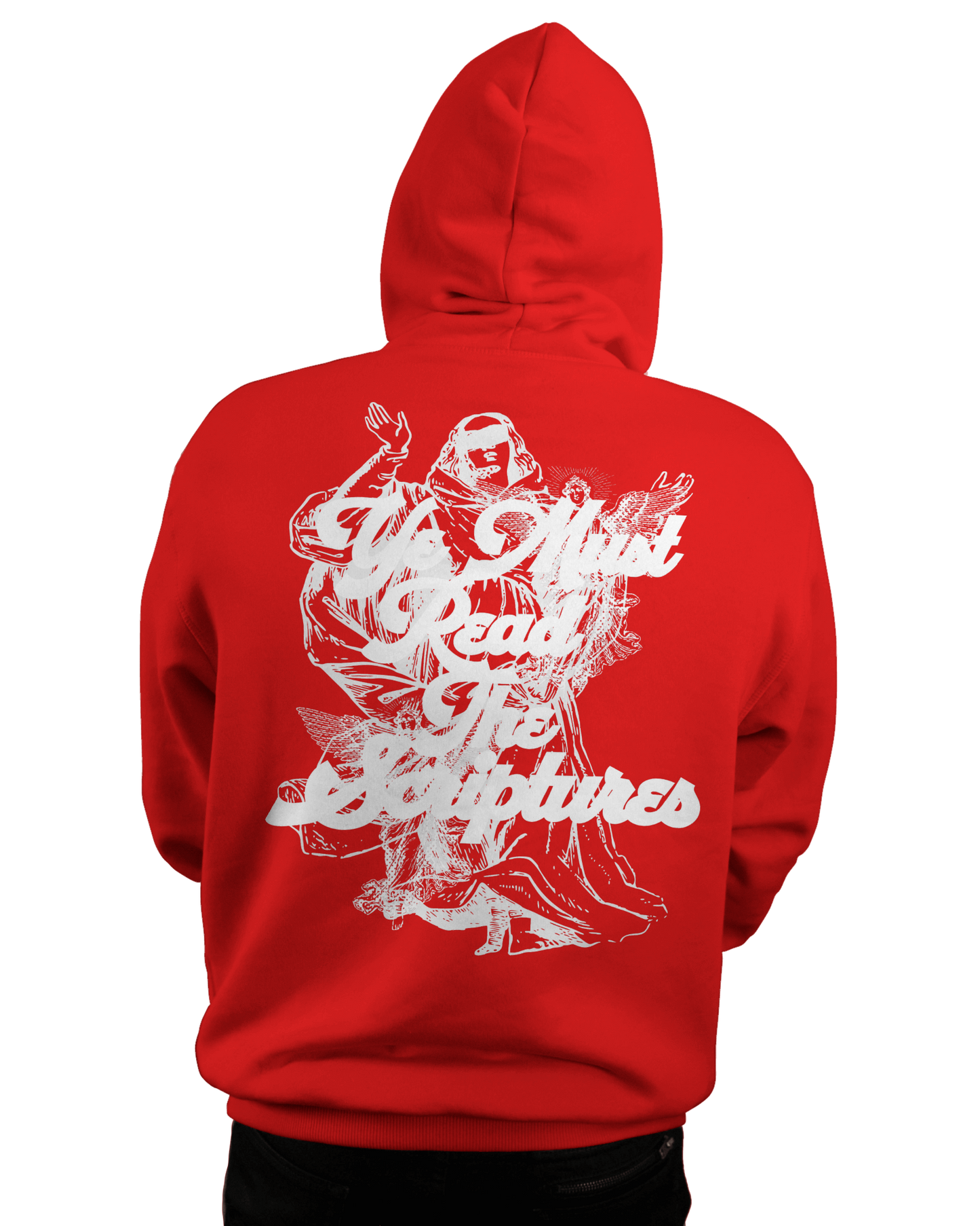 READ THE SCRIPTURES Hoodie - RED/WHITE