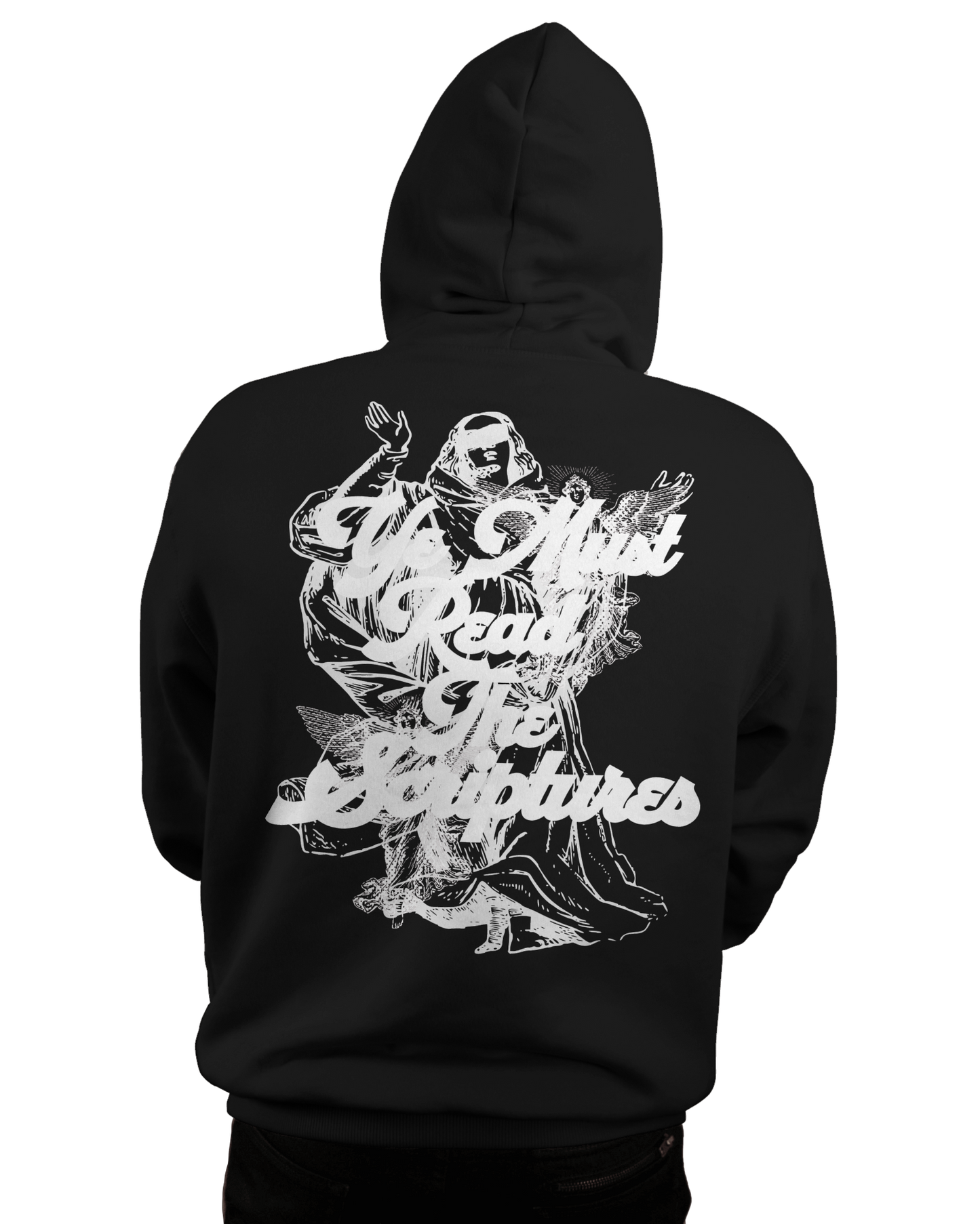 READ THE SCRIPTURES Hoodie - BLACK/WHITE