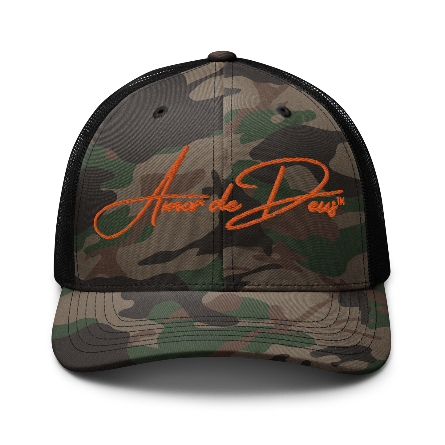 Script Logo Trucker Crwn - CAMO/ORANGE