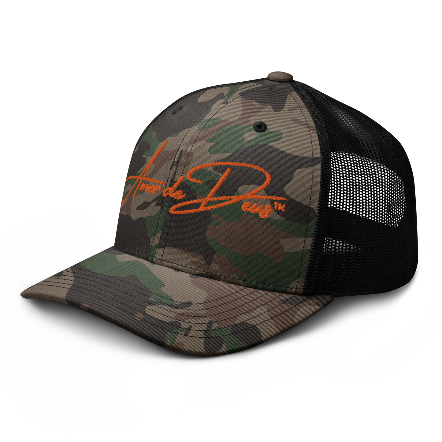 Script Logo Trucker Crwn - CAMO/ORANGE