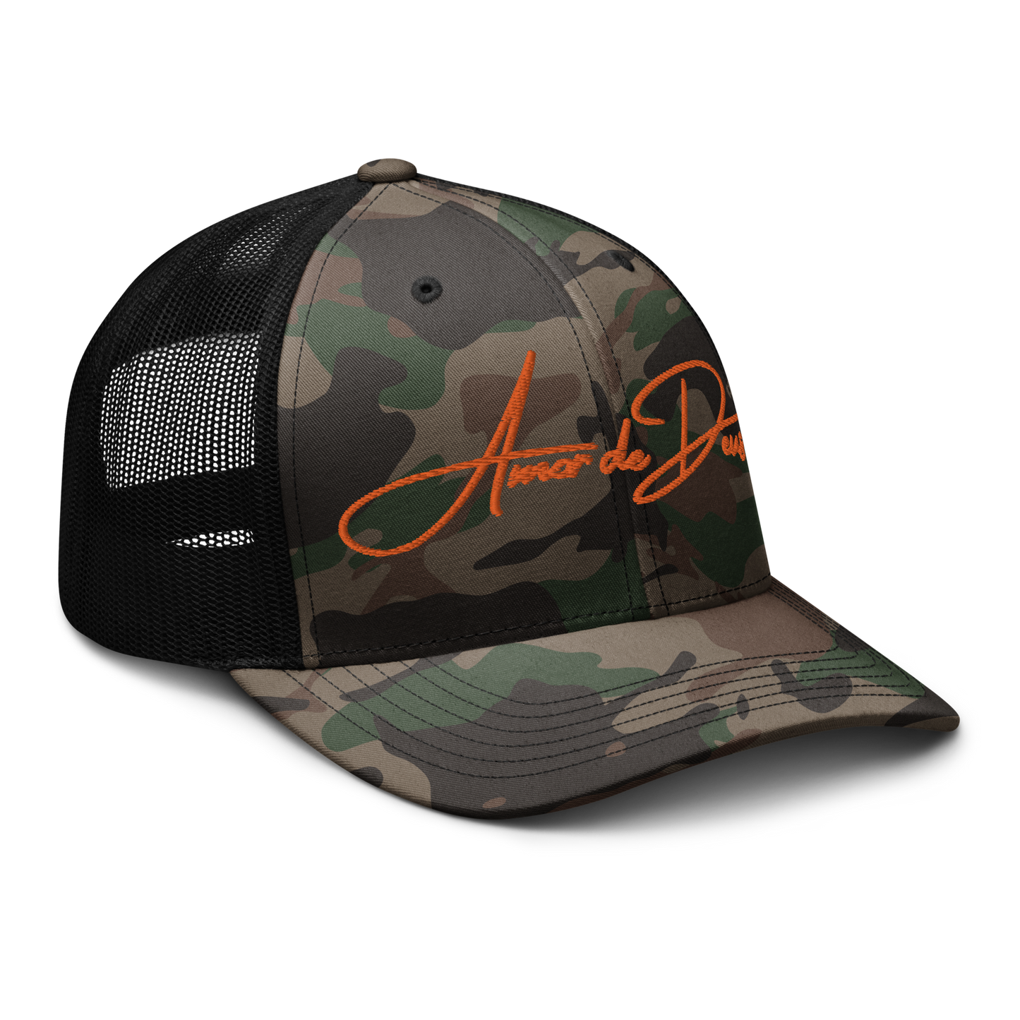 Script Logo Trucker Crwn - CAMO/ORANGE
