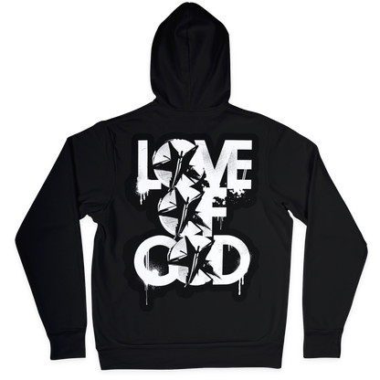 LOVE OF GOD Hoodie - BLACK/WHITE