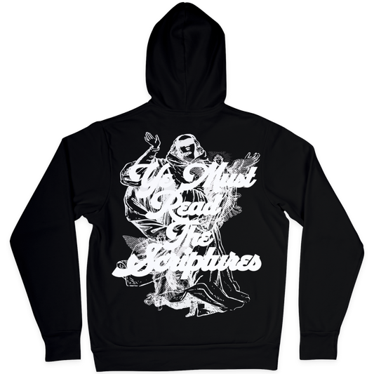 READ THE SCRIPTURES Hoodie - BLACK/WHITE