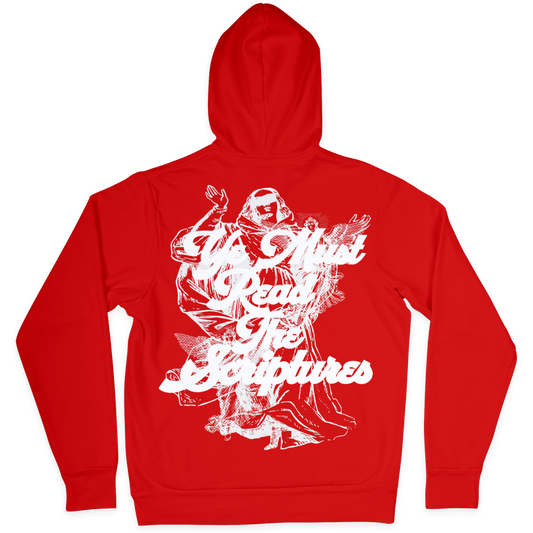 READ THE SCRIPTURES  Hoodie - RED/WHITE