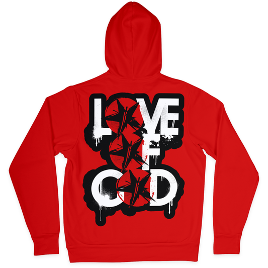 LOVE OF GOD Hoodie - RED/WHITE