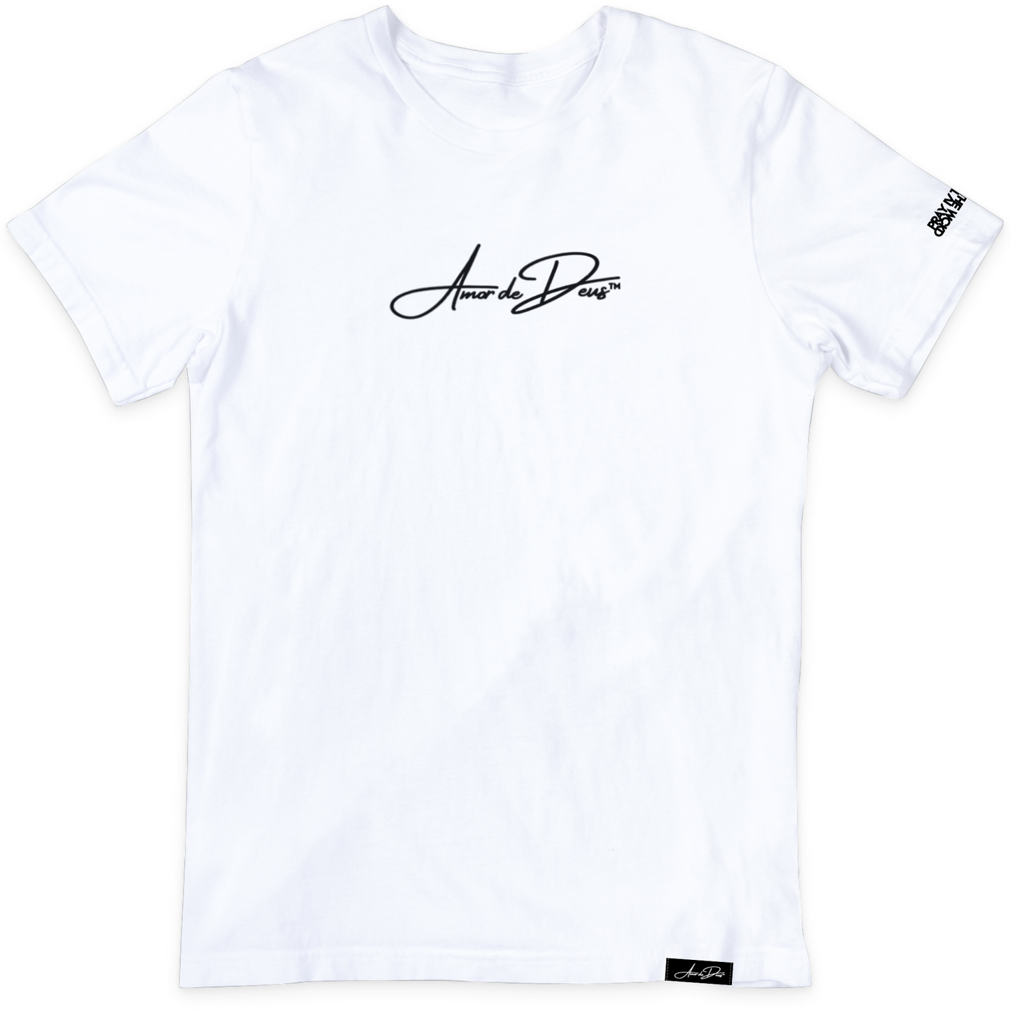 AmorDeDeus Script Logo T-Shirt - WHITE/BLACK