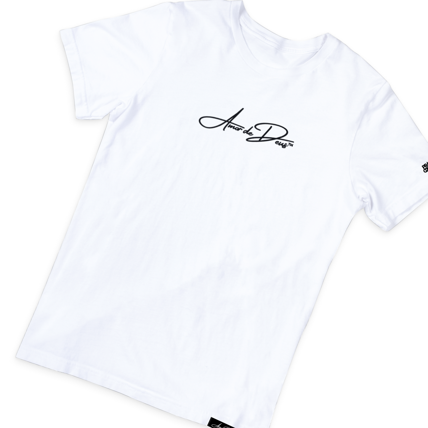 AmorDeDeus Script Logo T-Shirt - WHITE/BLACK