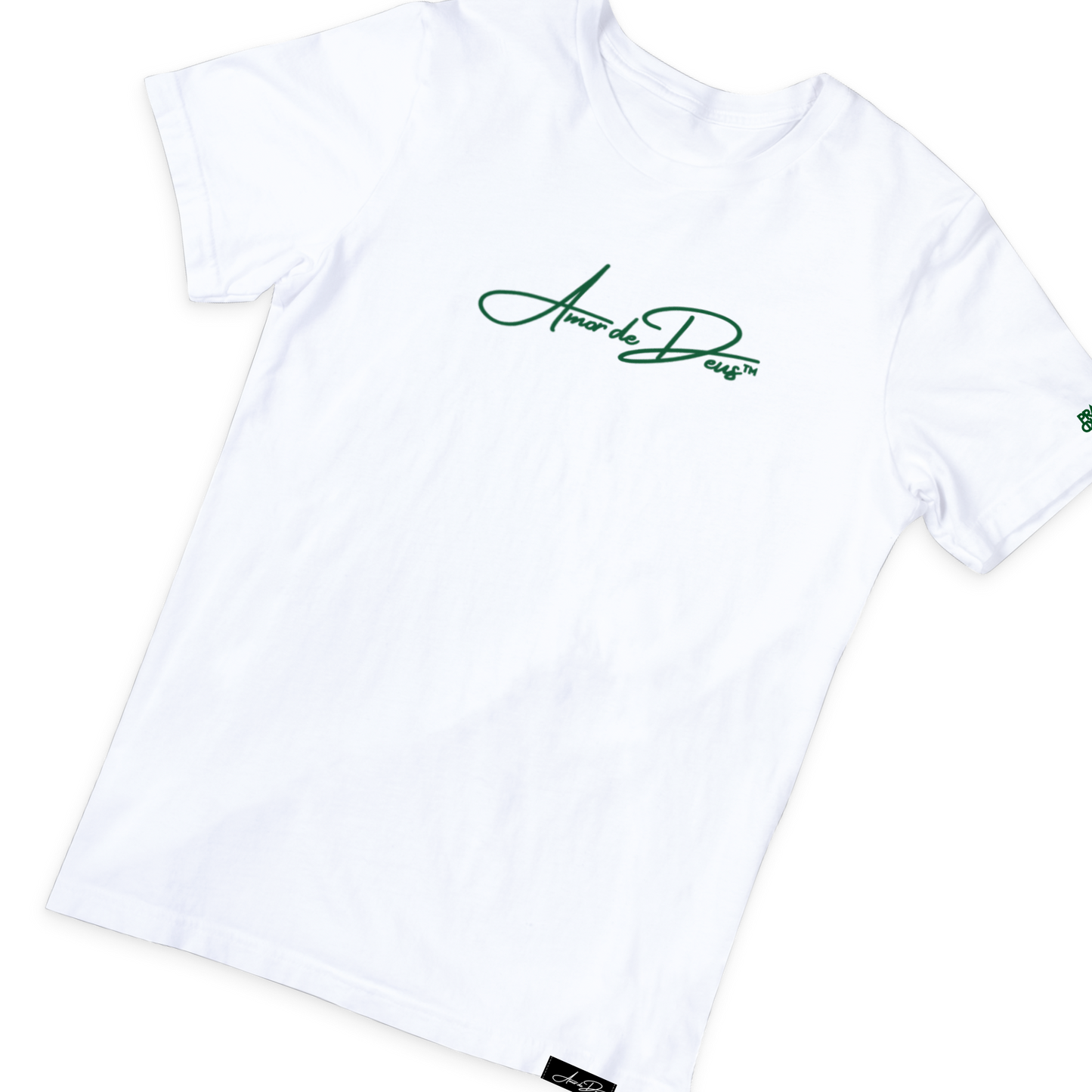 AmorDeDeus Script Logo T-Shirt - WHITE/GREEN