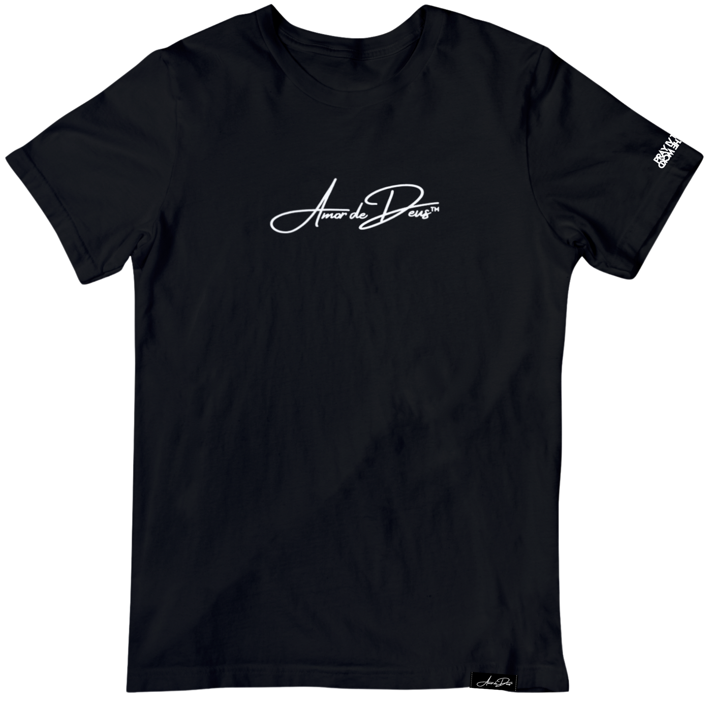 AmorDeDeus Script Logo T-Shirt - BLACK/WHITE