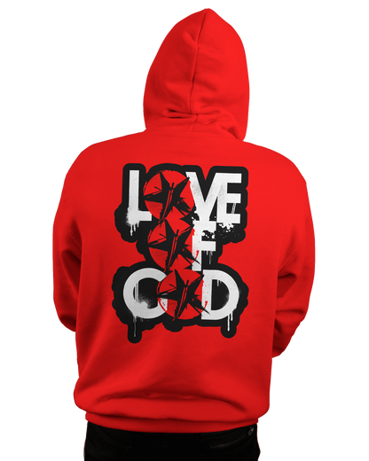 LOVE OF GOD Hoodie - RED/WHITE