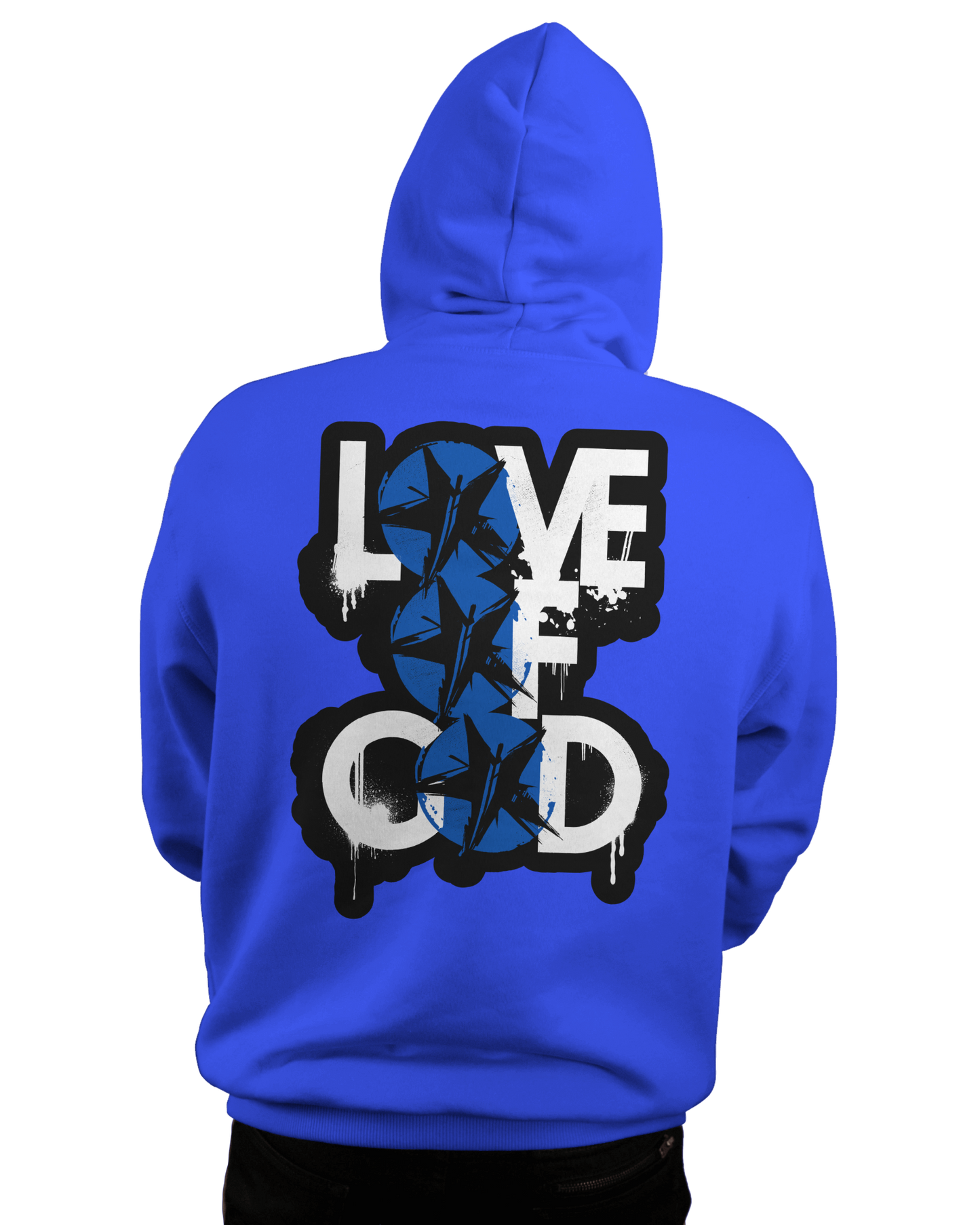 LOVE OF GOD Hoodie - BLUE/WHITE