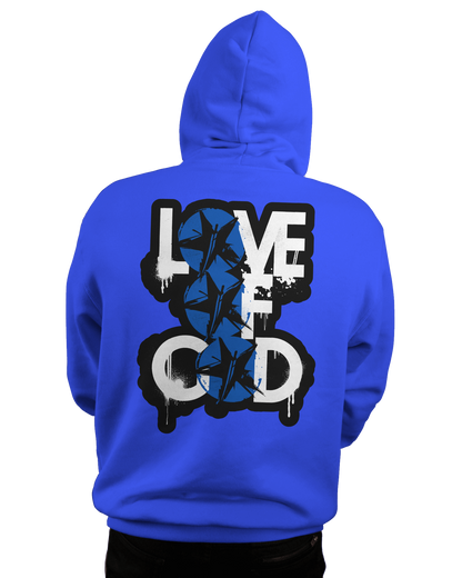 LOVE OF GOD Hoodie - BLUE/WHITE