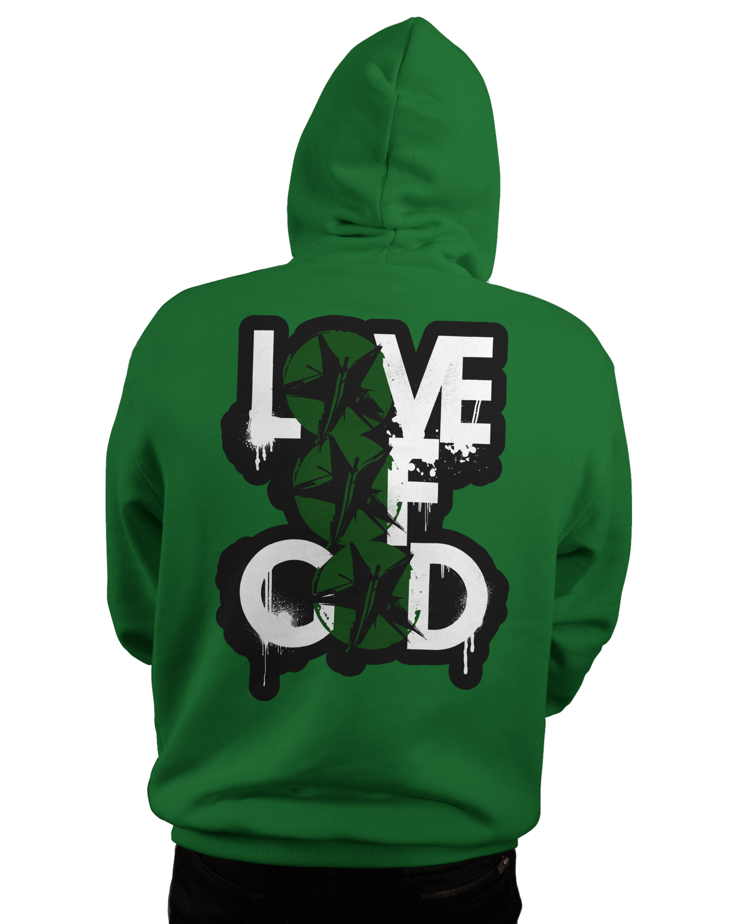 LOVE OF GOD Hoodie - GREEN/WHITE