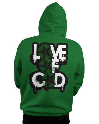 LOVE OF GOD Hoodie - GREEN/WHITE