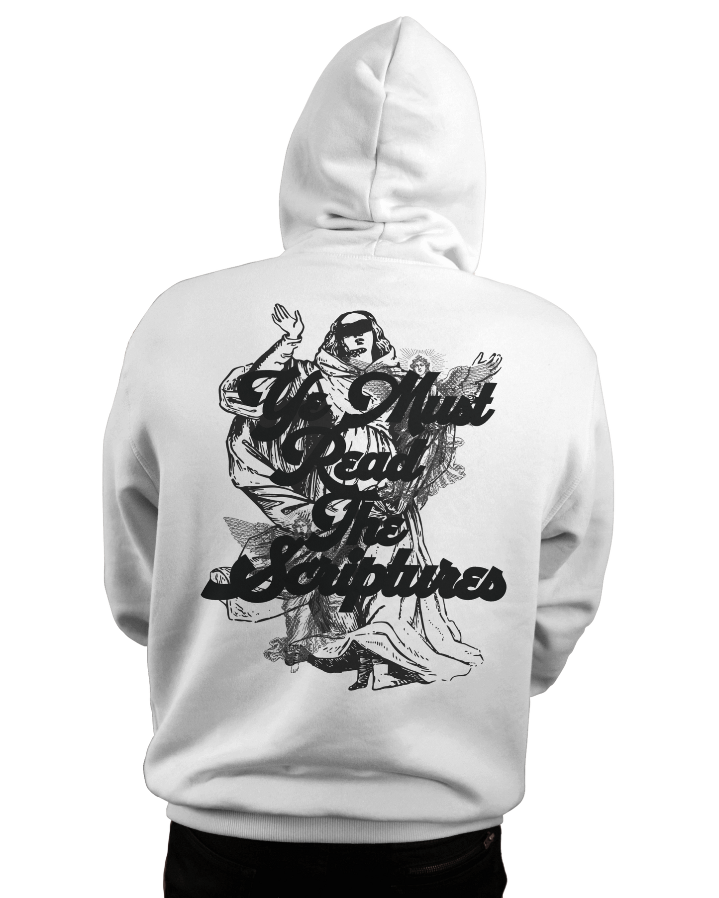 READ THE SCRIPTURES Hoodie - WHITE/BLACK