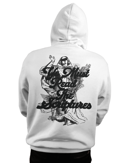 READ THE SCRIPTURES Hoodie - WHITE/BLACK