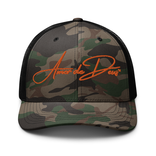 Script Logo Trucker Crwn - CAMO/ORANGE