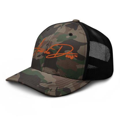 Script Logo Trucker Crwn - CAMO/ORANGE
