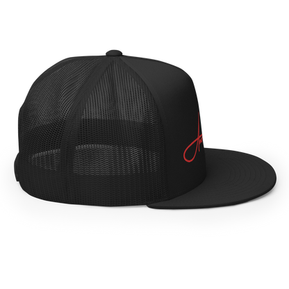 Script Logo Trucker Crwn - BLACK/RED