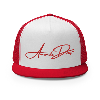 Script Logo Trucker Crwn - RED/WHITE