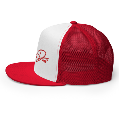 Script Logo Trucker Crwn - RED/WHITE