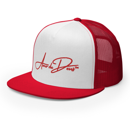 Script Logo Trucker Crwn - RED/WHITE