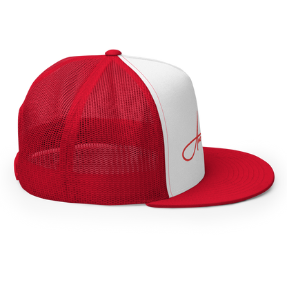 Script Logo Trucker Crwn - RED/WHITE